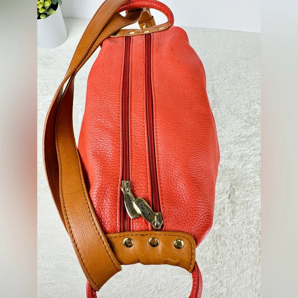 RARE Vintage Valentina Coral Convertible Bucket Bag Leather